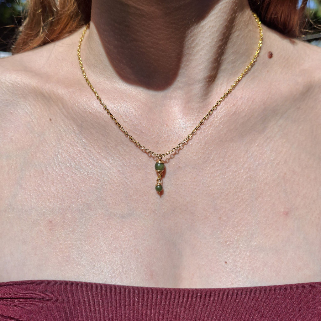Handmade Chinese Jade gemstone necklace