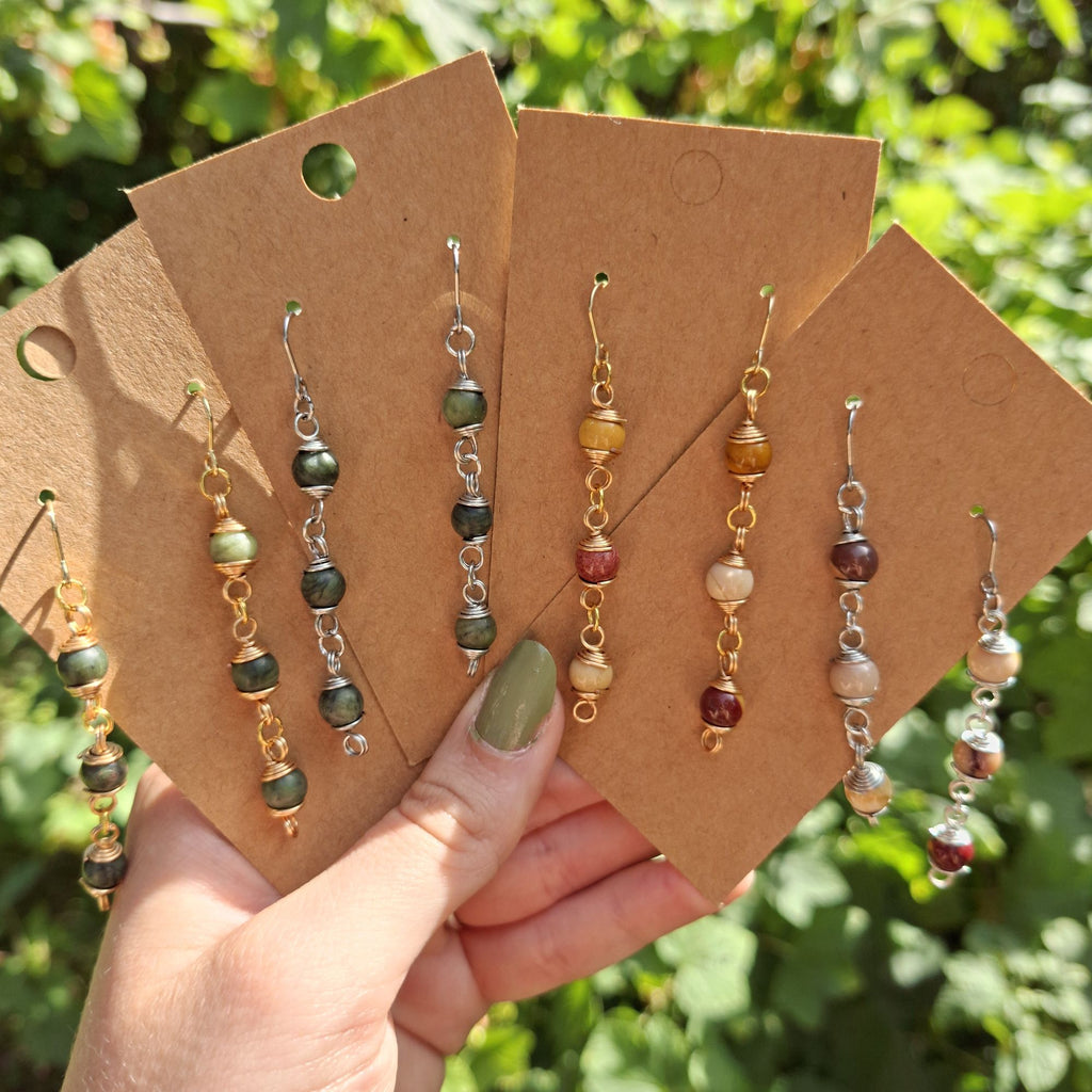 Handmade Mookaite gemstone earrings