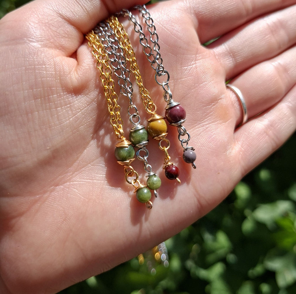 Handmade Mookaite gemstone necklace