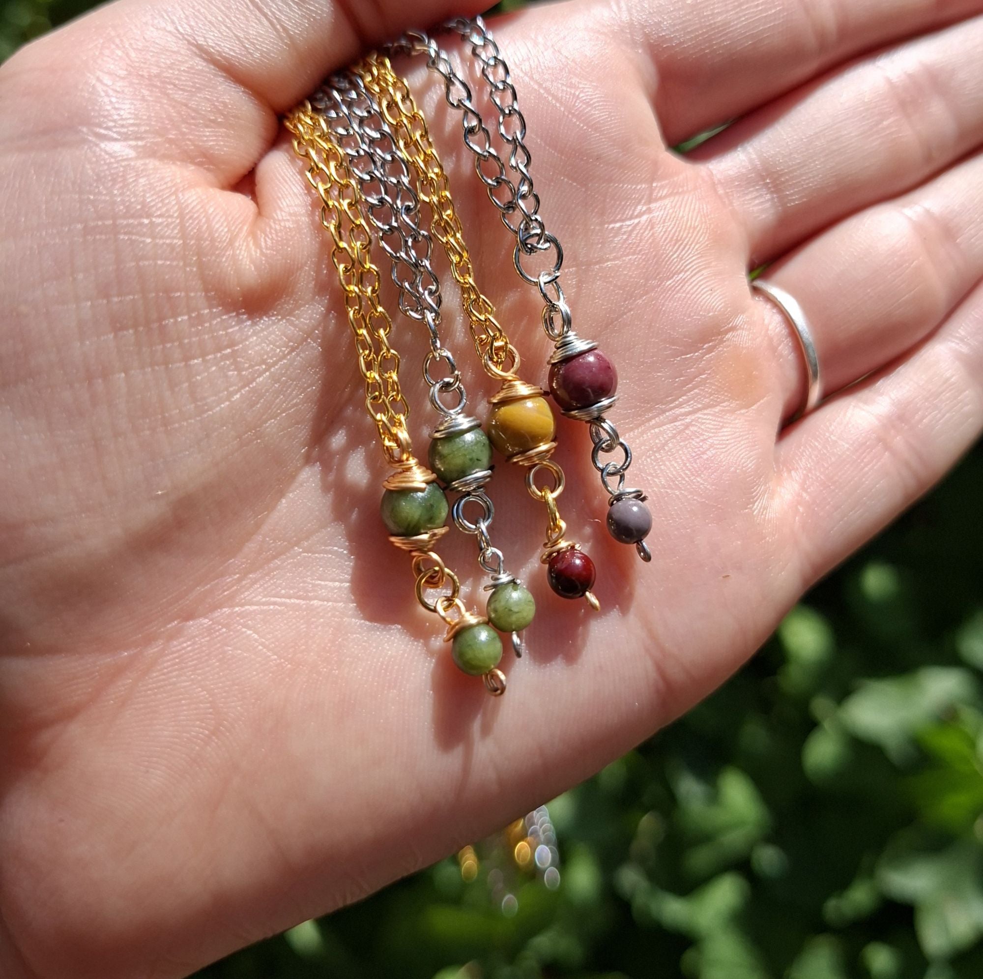 Handmade Chinese Jade gemstone necklace