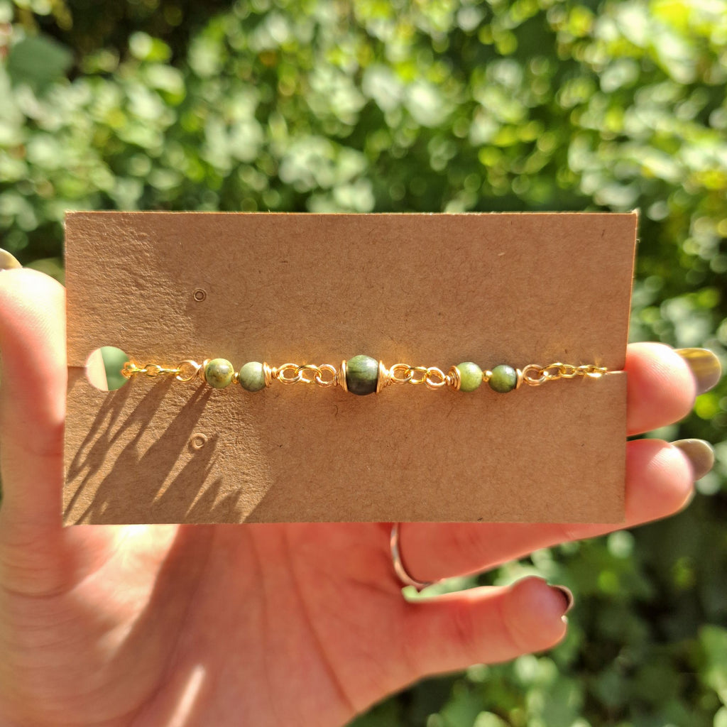 Handmade Chinese Jade gemstone bracelet