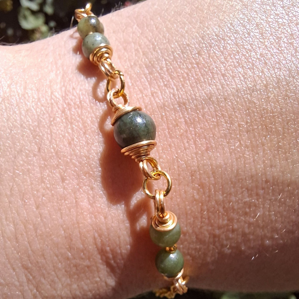 Handmade Chinese Jade gemstone bracelet