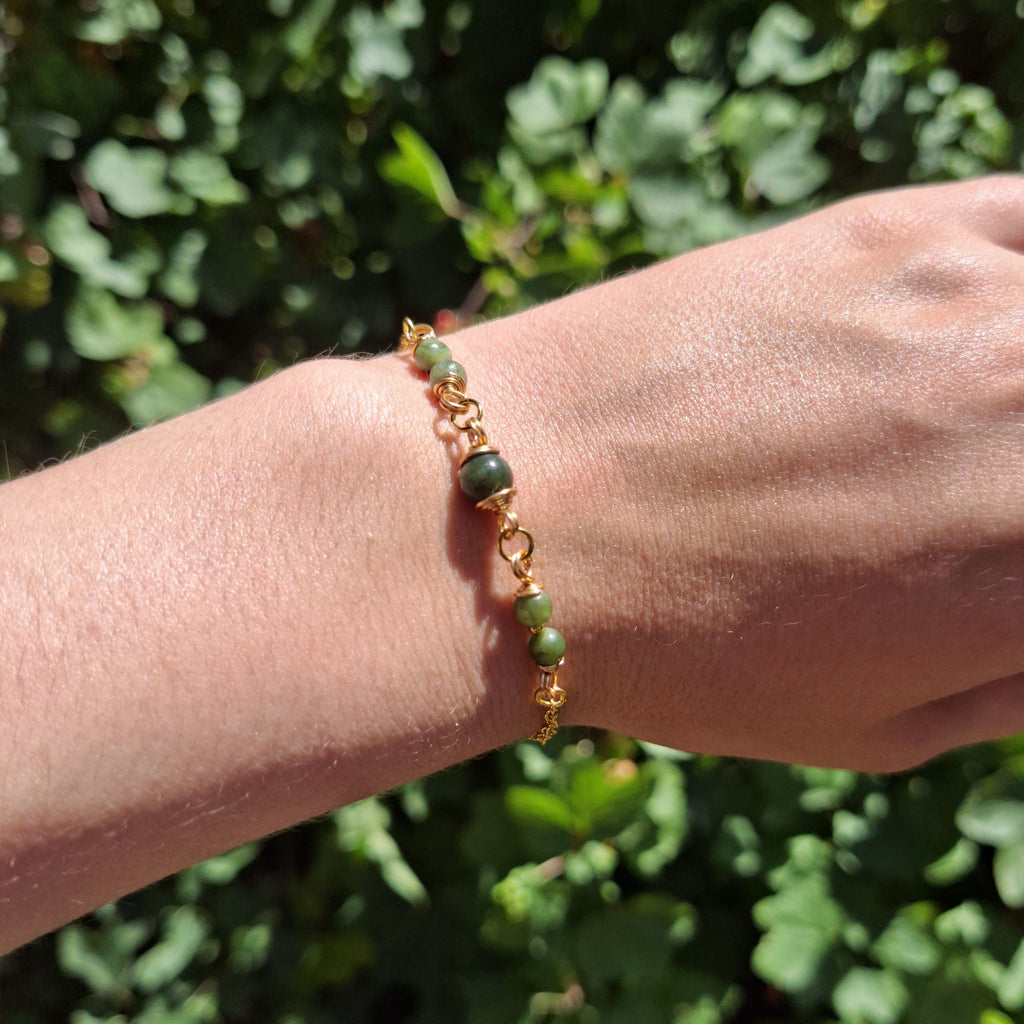 Handmade Chinese Jade gemstone bracelet