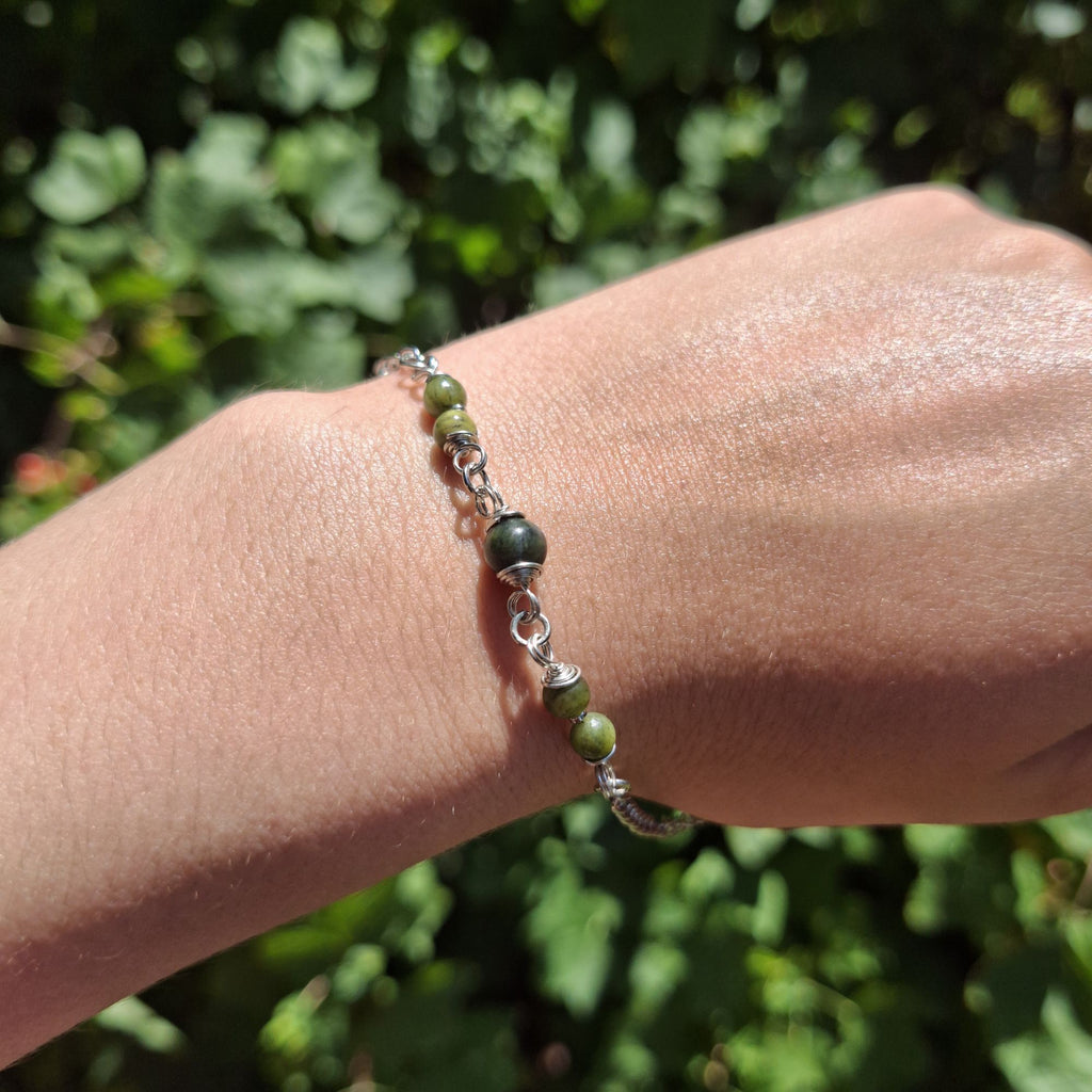 Handmade Chinese Jade gemstone bracelet
