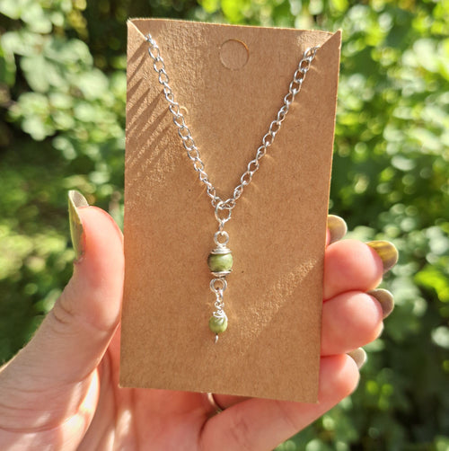 Handmade Chinese Jade gemstone necklace