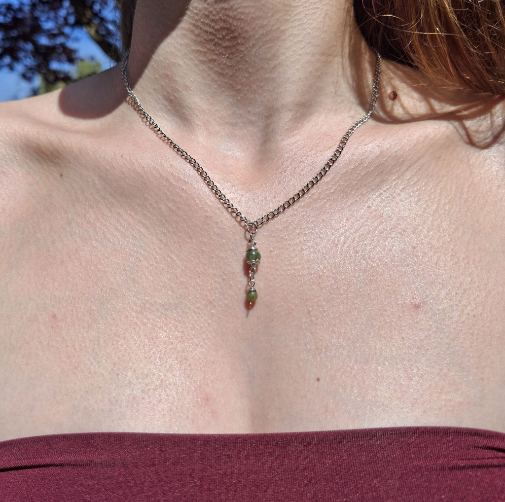 Handmade Chinese Jade gemstone necklace