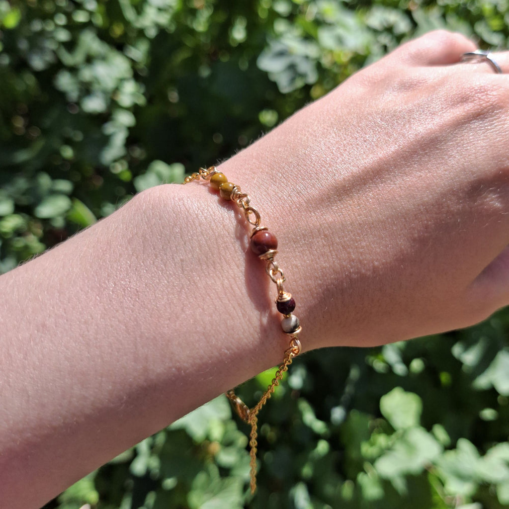 Handmade Mookaite gemstone bracelet