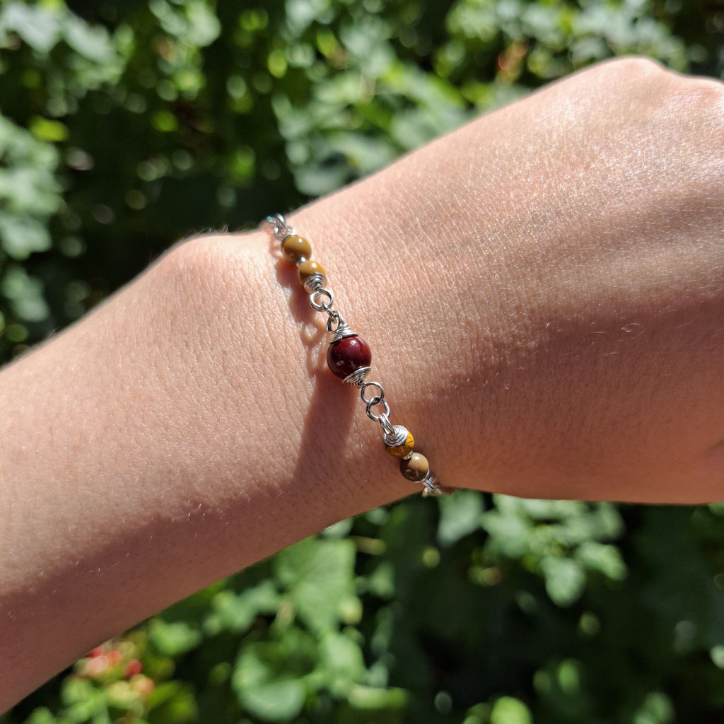 Handmade Mookaite gemstone bracelet