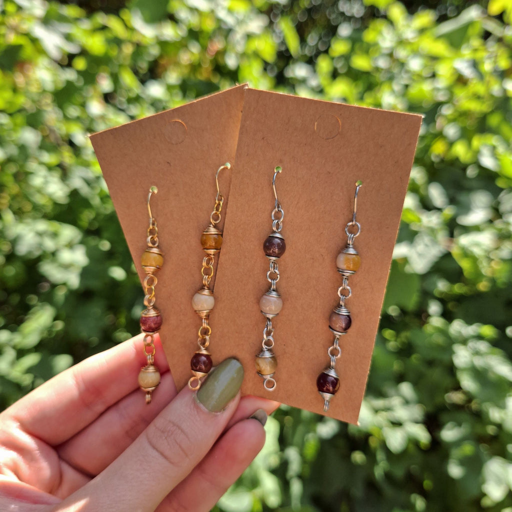 Handmade Mookaite gemstone earrings