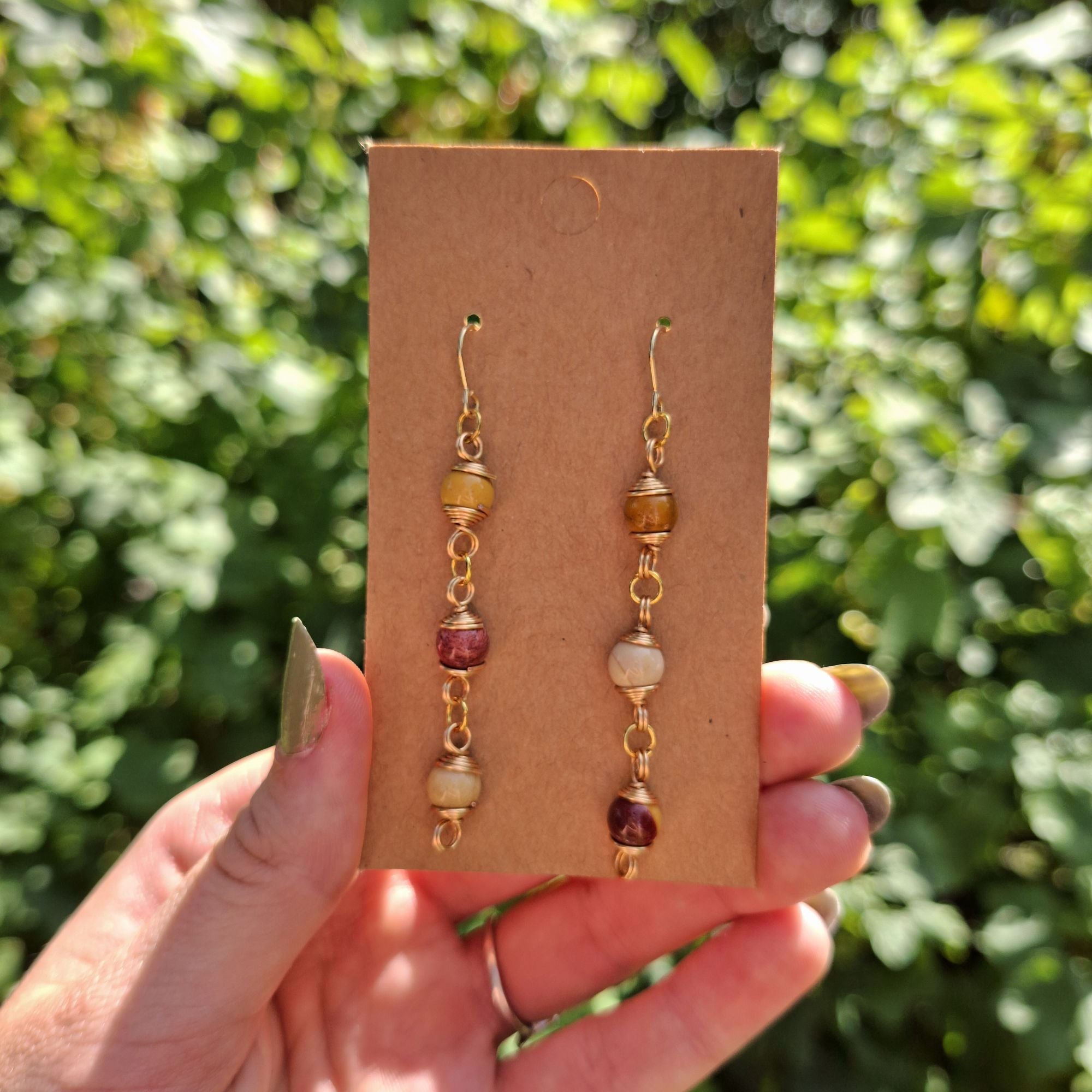 Handmade Mookaite gemstone earrings
