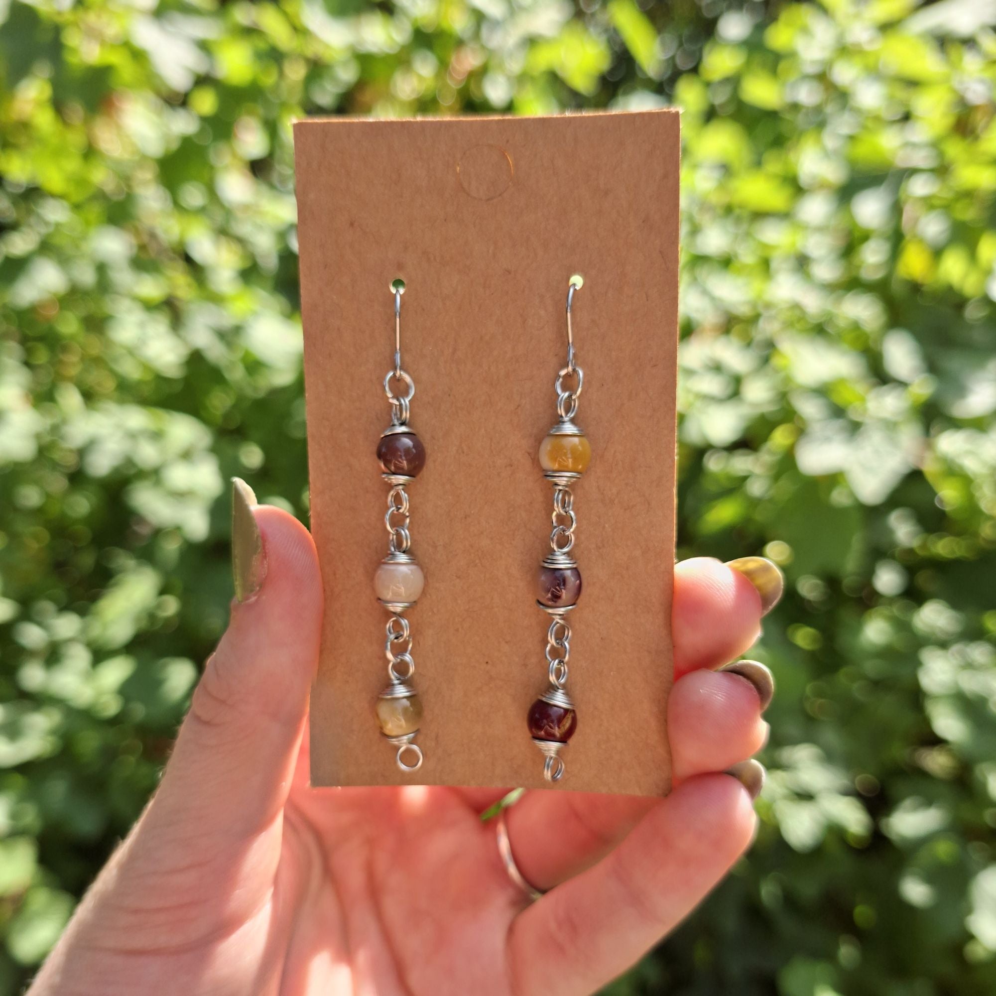 Handmade Mookaite gemstone earrings