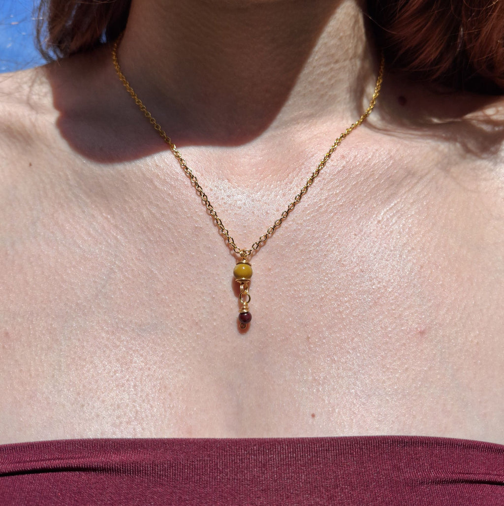 Handmade Mookaite gemstone necklace