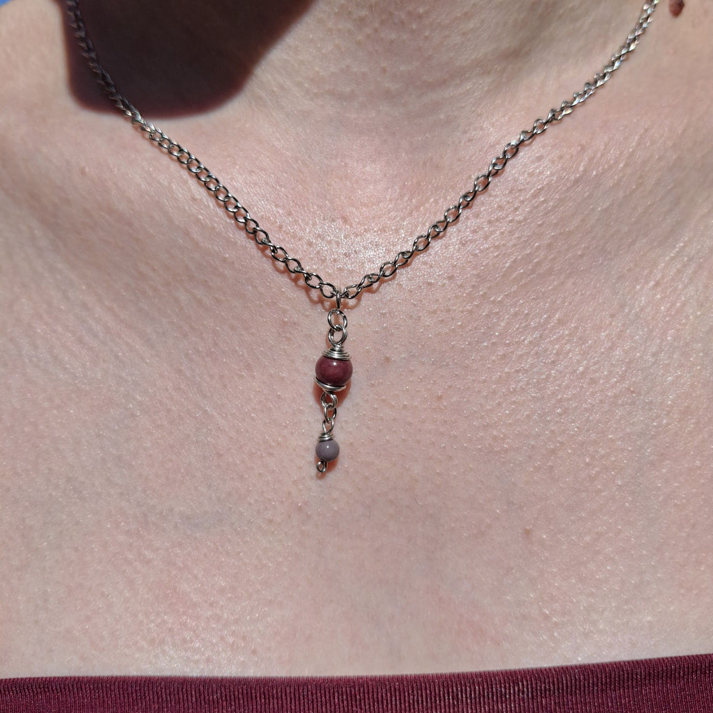 Handmade Mookaite gemstone necklace
