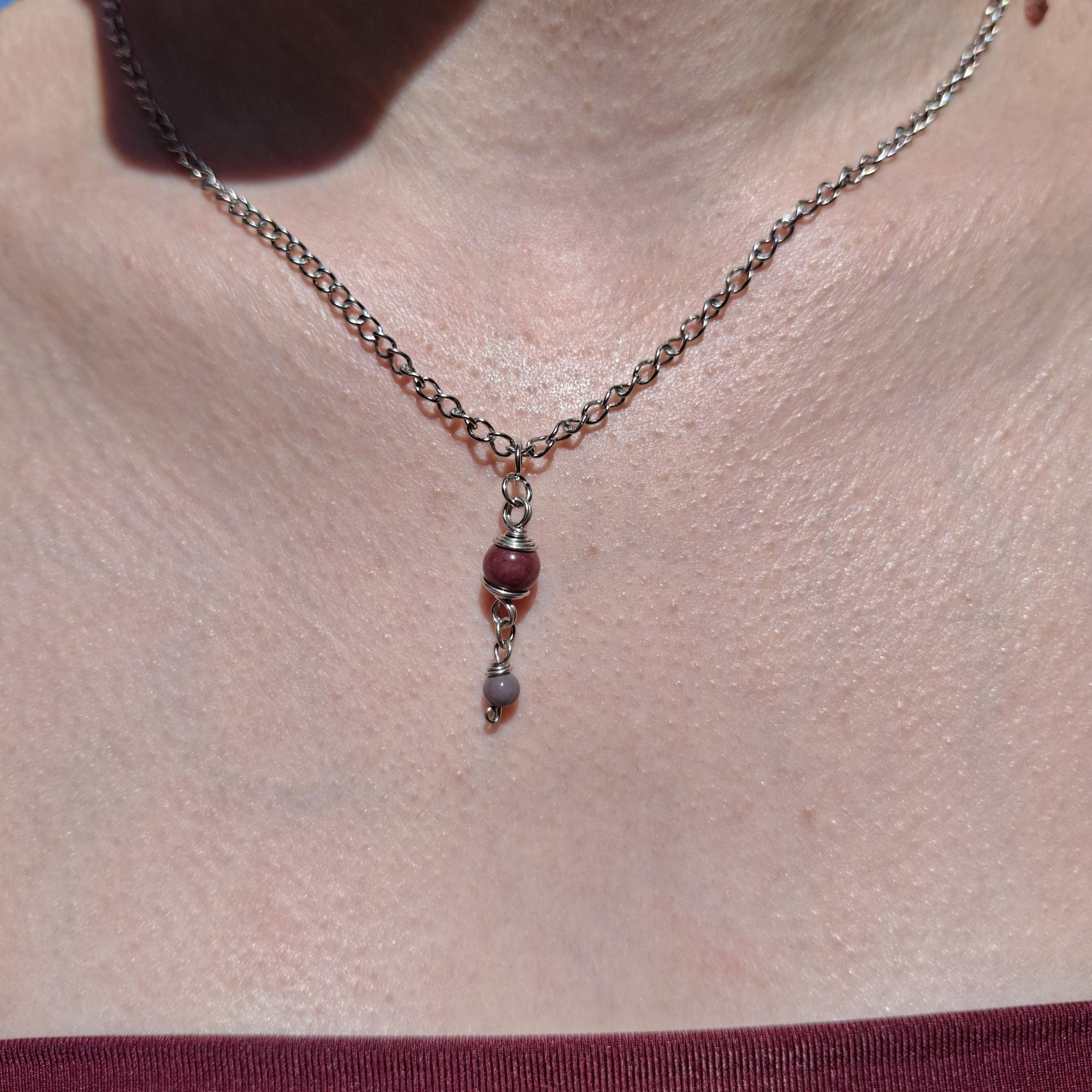 Handmade Mookaite gemstone necklace