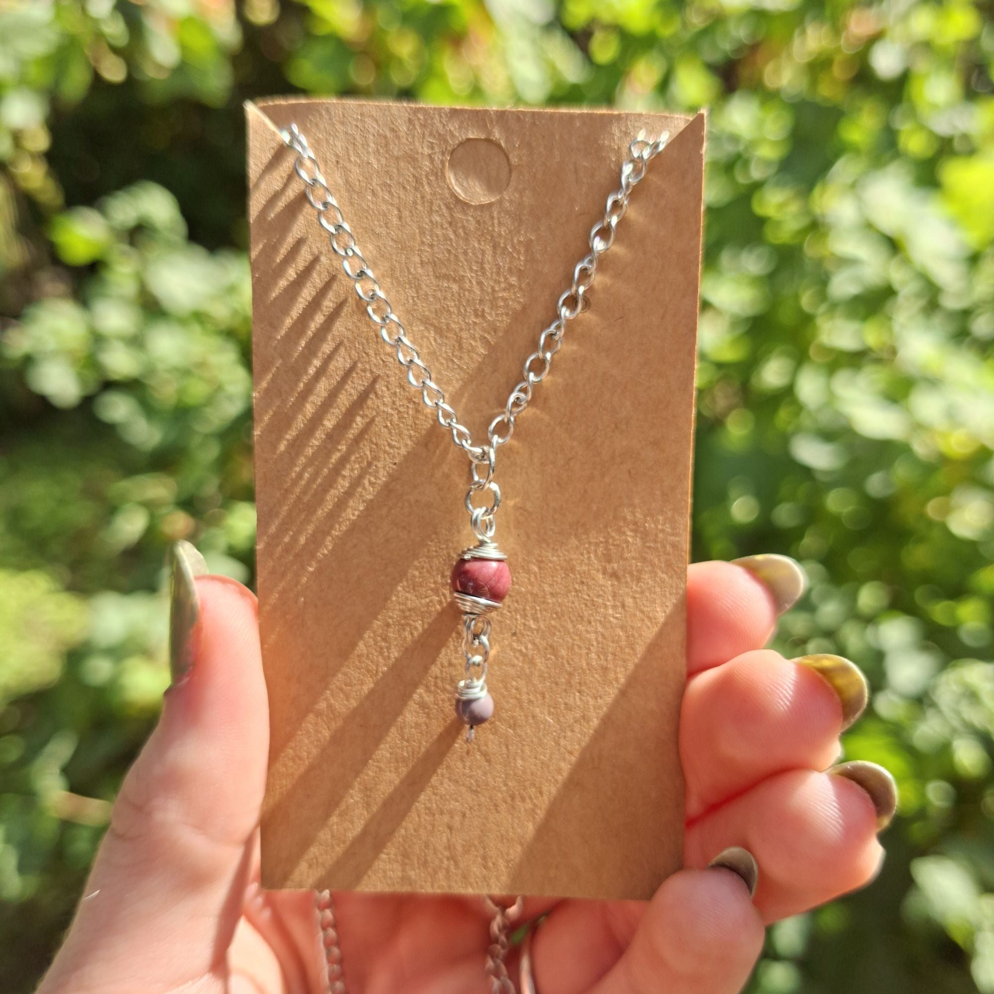 Handmade Mookaite gemstone necklace