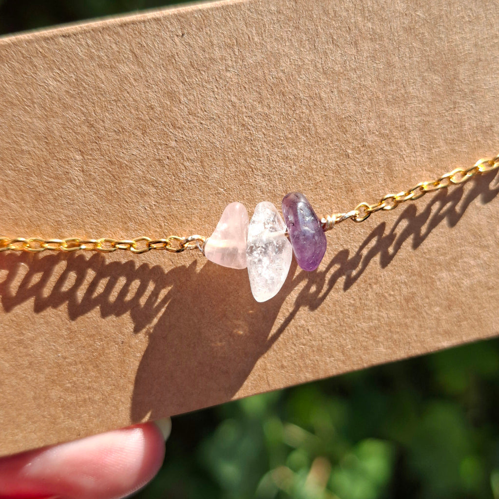 Golden triangle chip bracelet