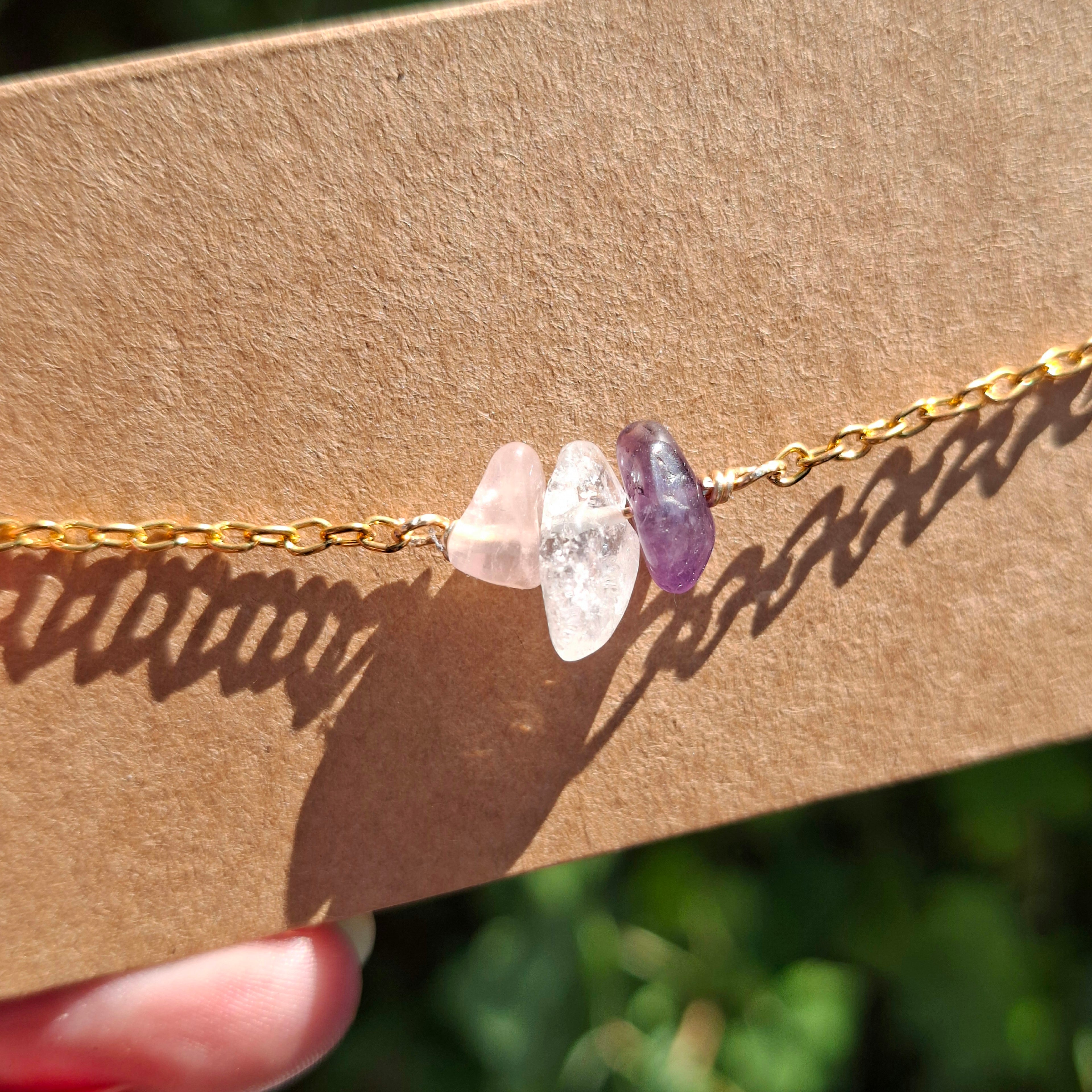 Golden triangle chip bracelet