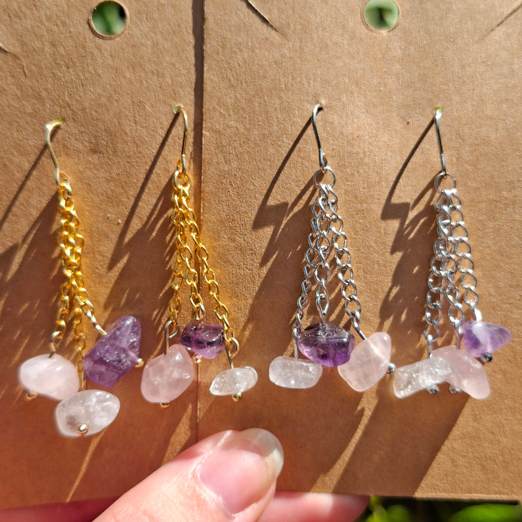 Golden Triangle chip earrings