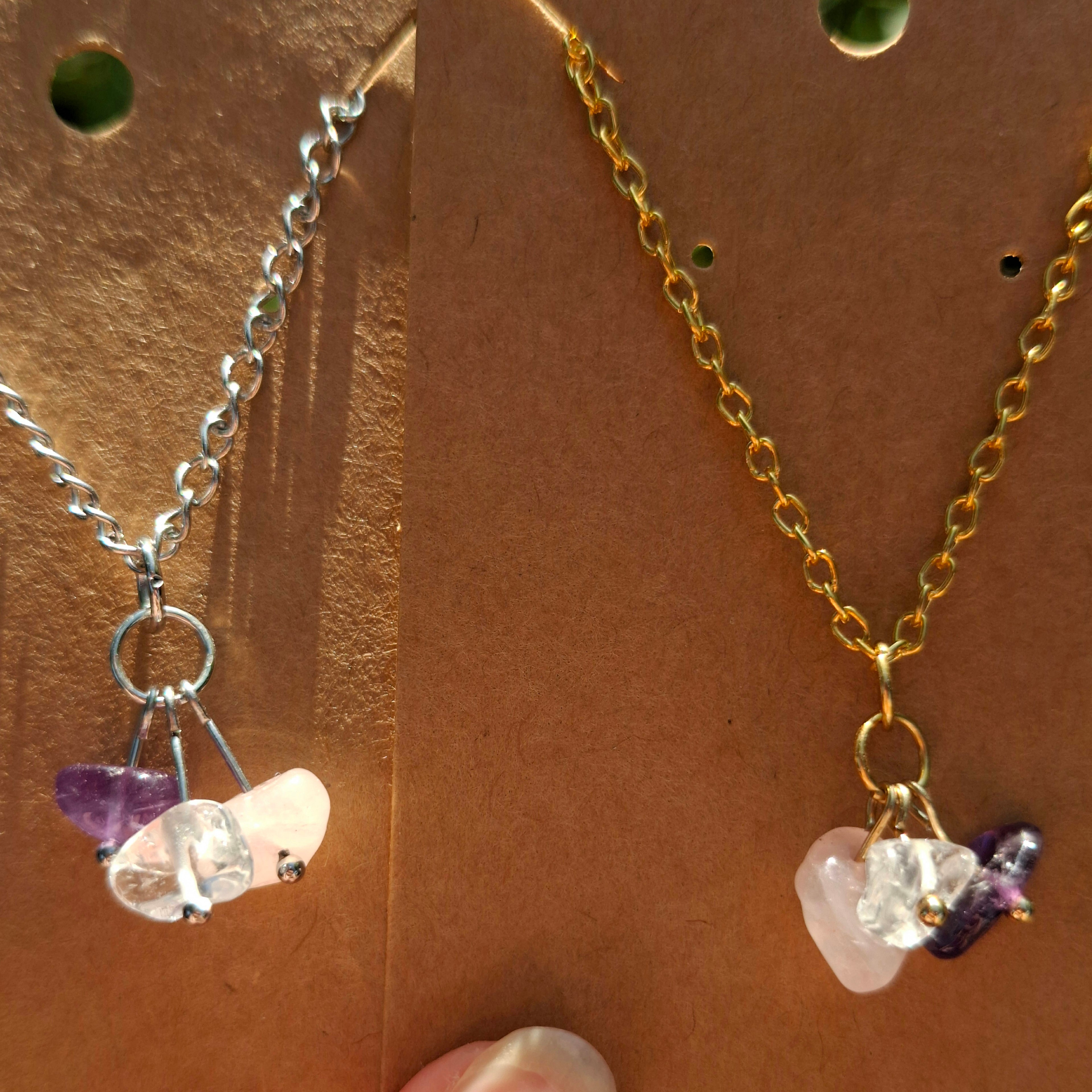 Golden triangle chip necklace
