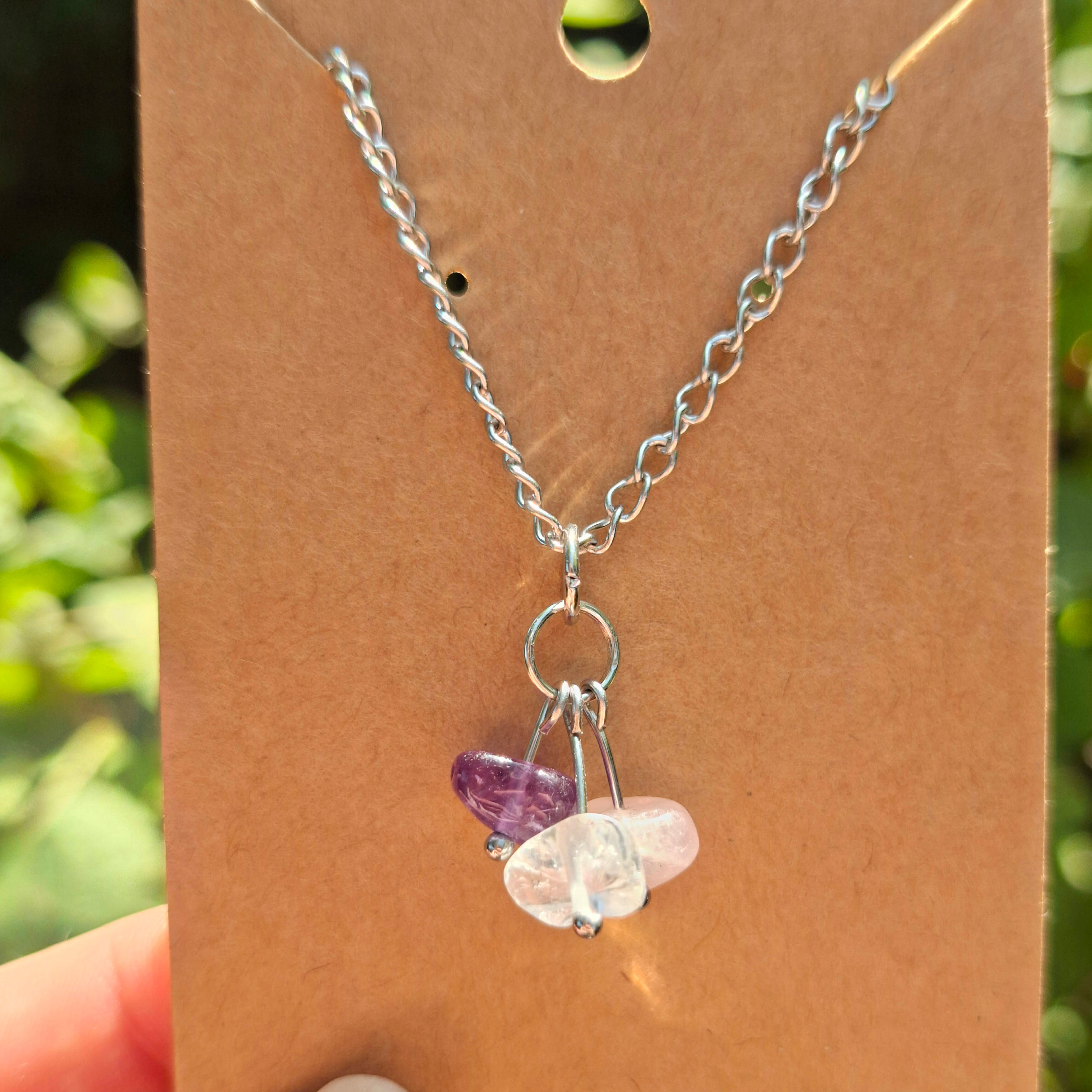 Golden triangle chip necklace