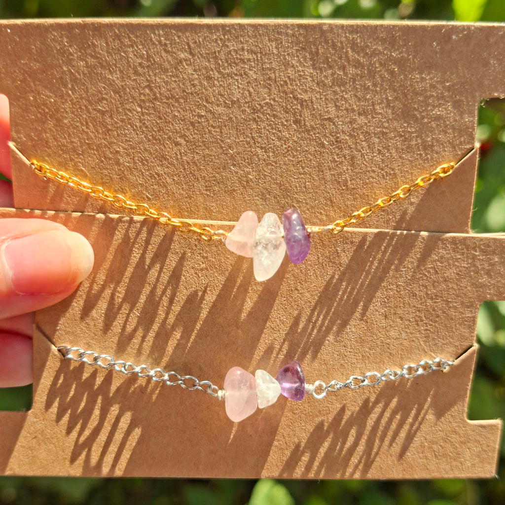 Golden triangle chip bracelet